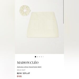 Maison Cleo Cream cotton tweed Skirt